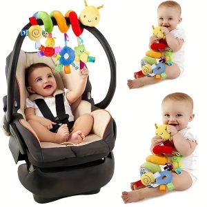 Plush Spiral Car Seat Toy for Babies - Hanging Rattle and Sensory Toy for Strollers, Cribs, and Bassinets - Perfect Gift for Boys and Girls