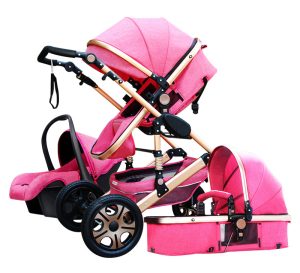 Luxury Fashion Baby Stroller 3 in 1 Foldable Infant Trolley,High Landscape Baby stroller Sit and Lie Baby Pushchair ,poussette